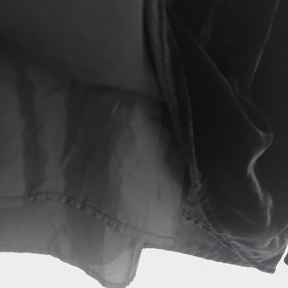 Carole Little Shirt XL Black Velvet Rhinestones Long Sleeve - Defect - Picture 11 of 14